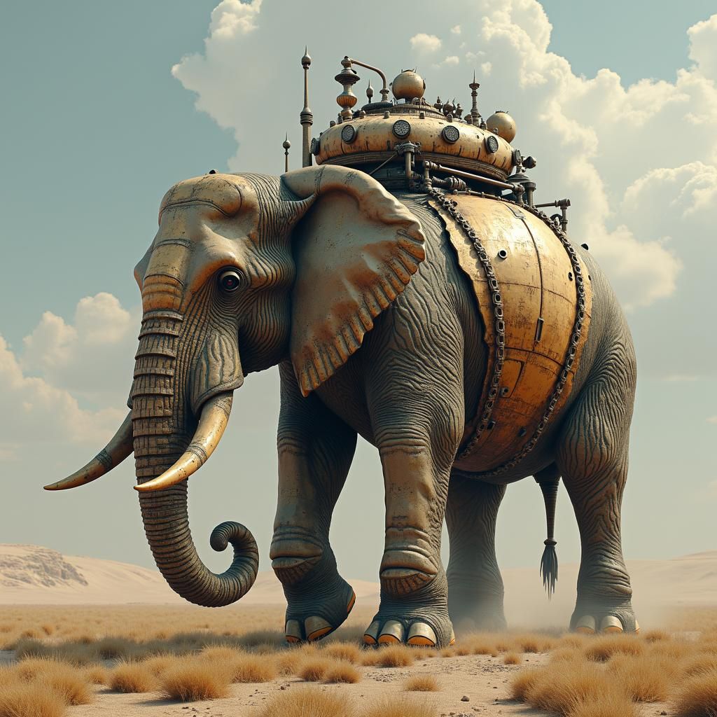 Steampunk Elephant Spaceship: A Whimsical Creation