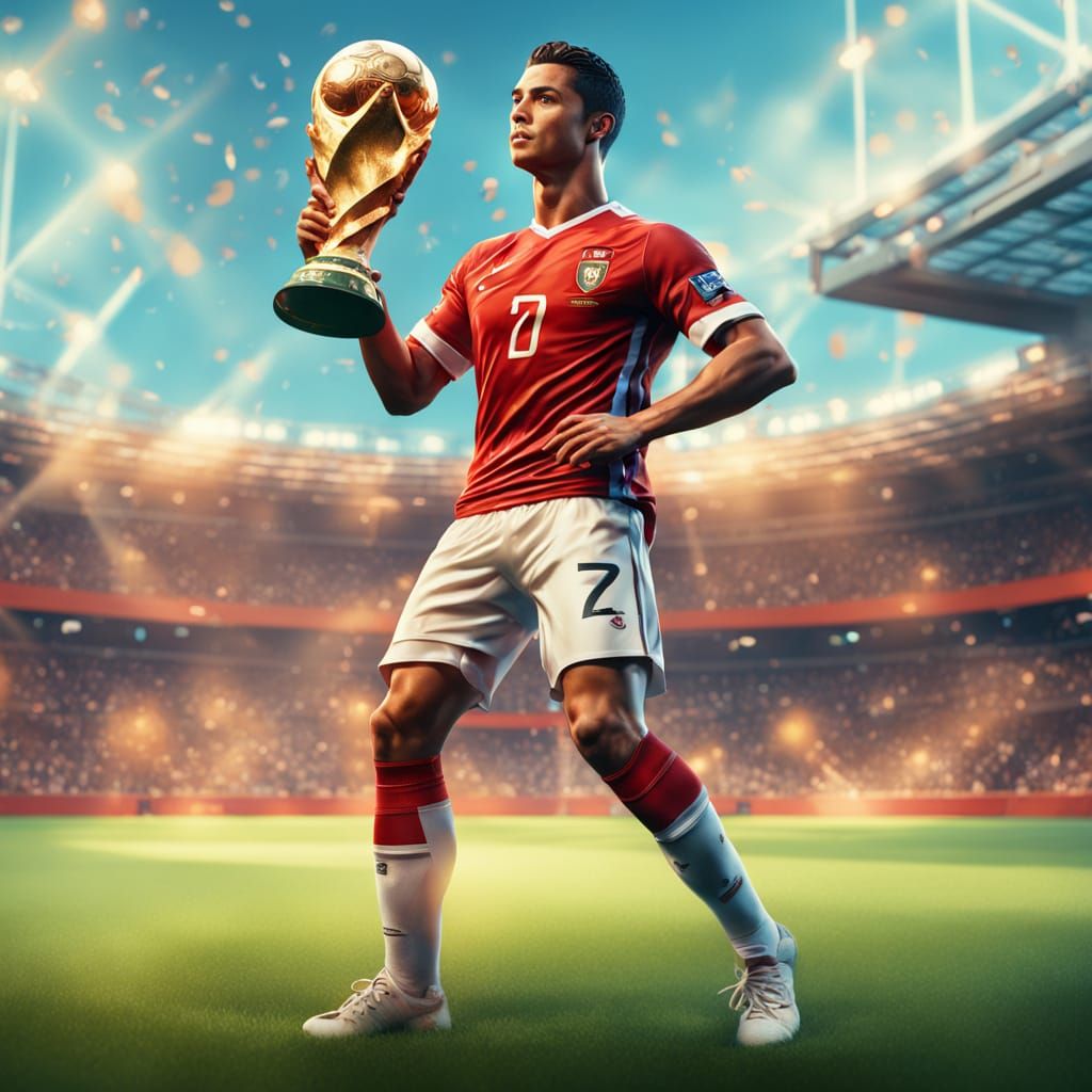 Ronaldo Celebrates World Cup Win: Hyper-Realistic Digital Ar...