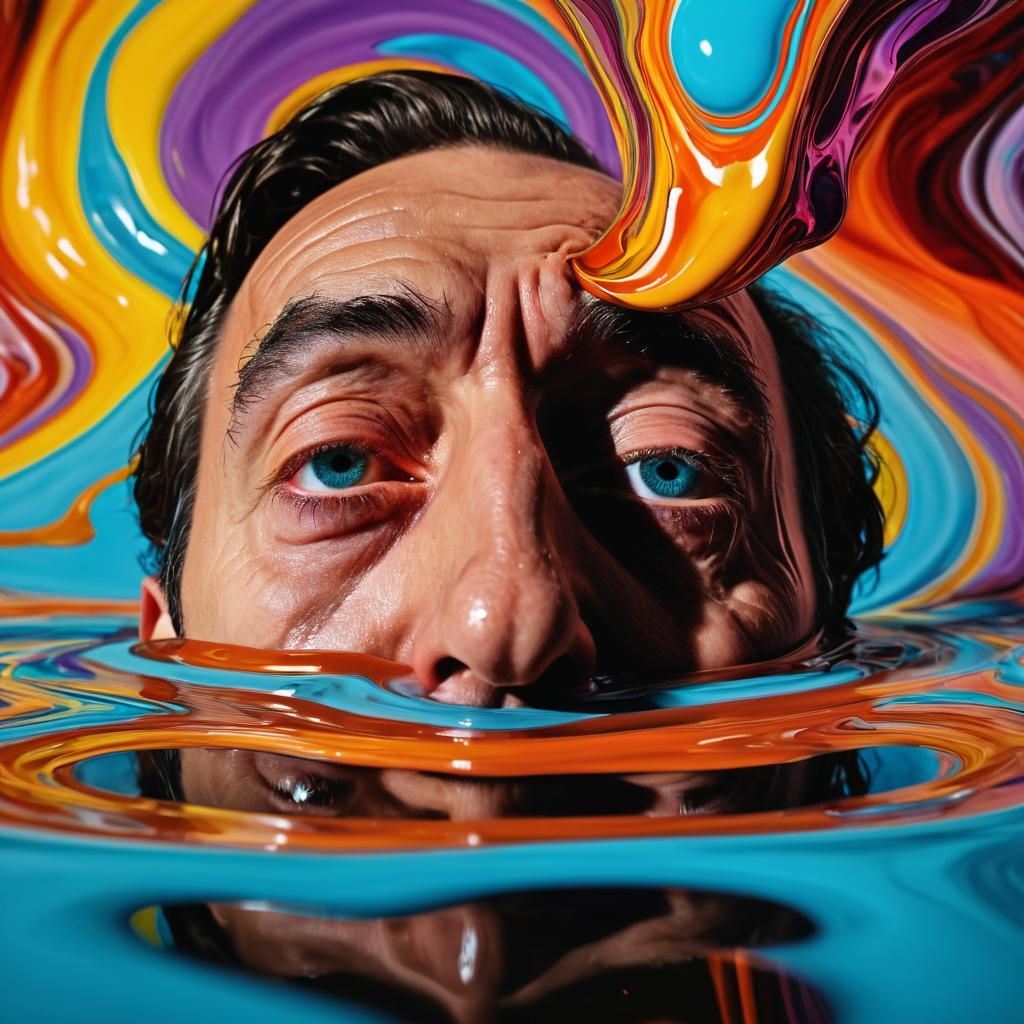 Surreal Close-Up: Person in Dreamlike Environment