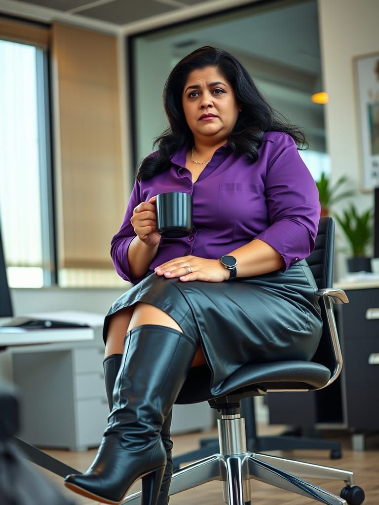 Portrayal of a Fatigued Egyptian Office Worker