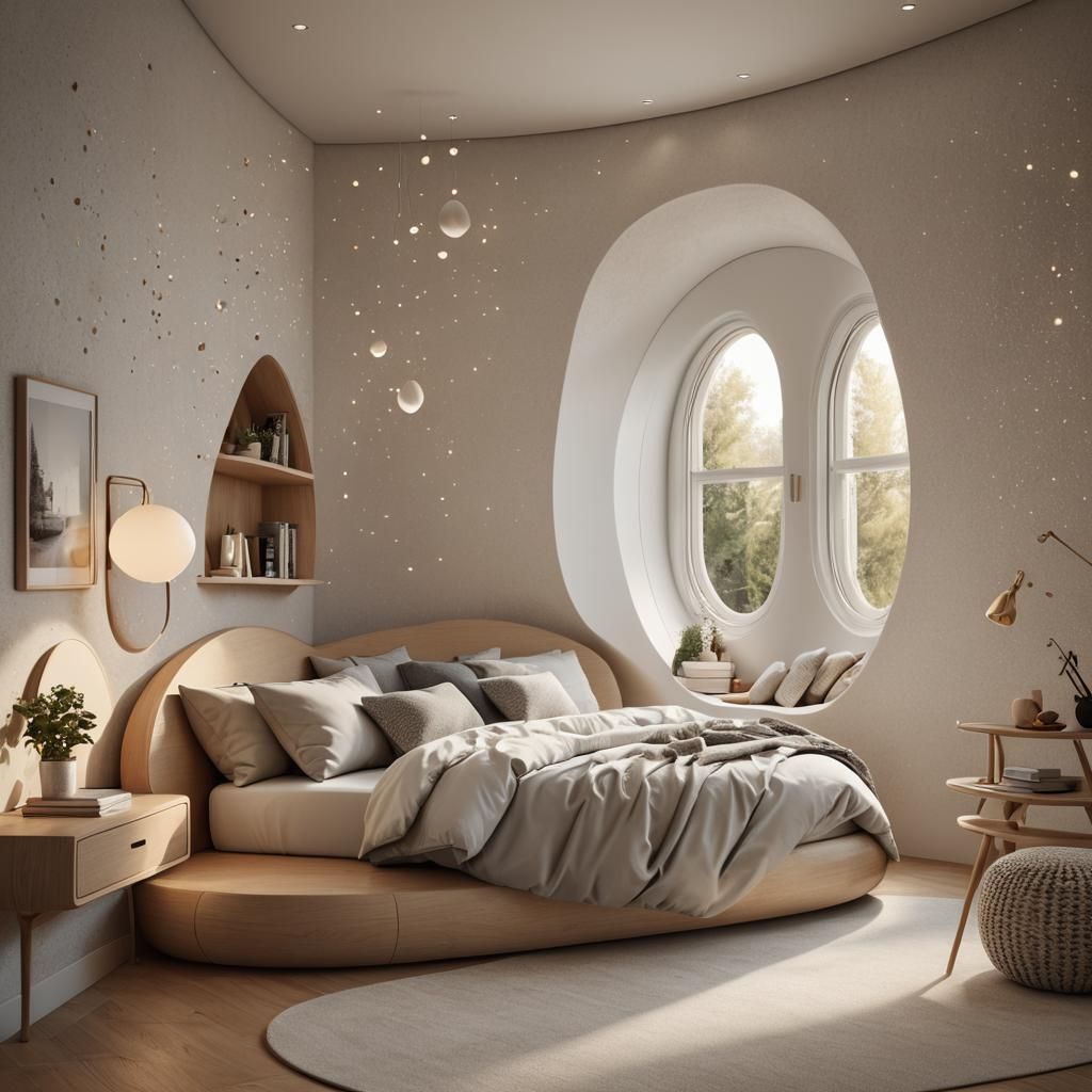 Bionic Guest Bedroom with Organic Design Elements