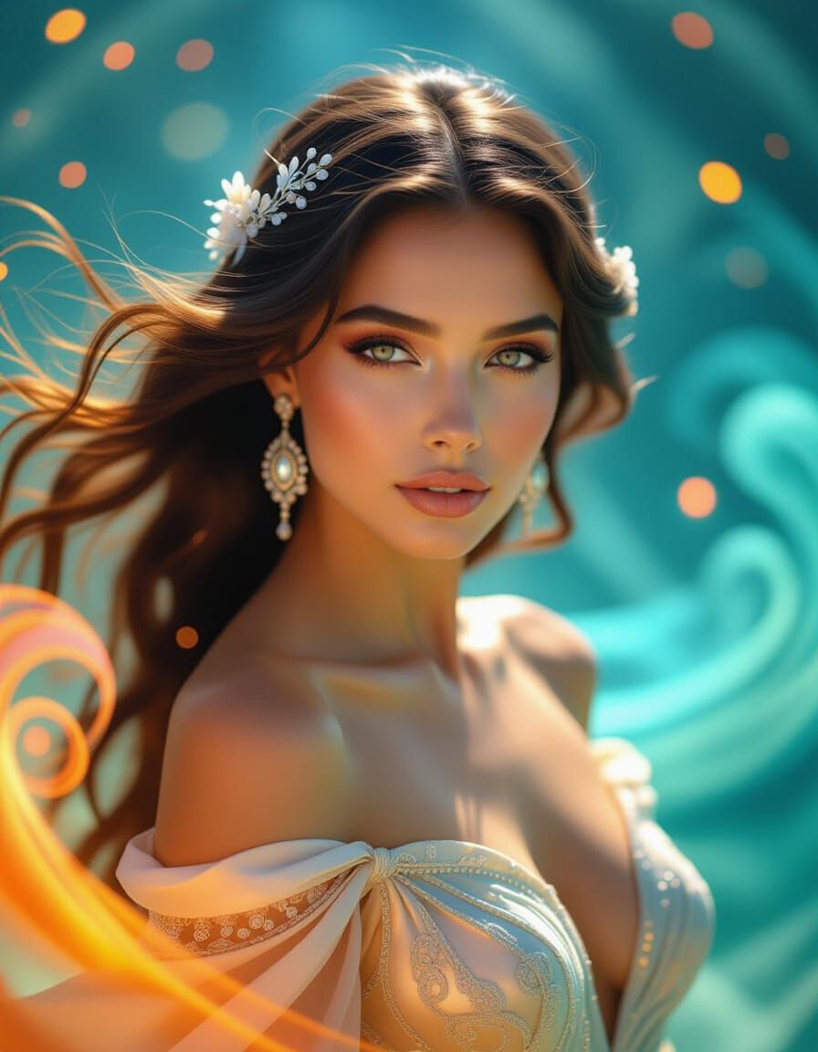 Goddess of Love in Mystic Fractal Dreamscape