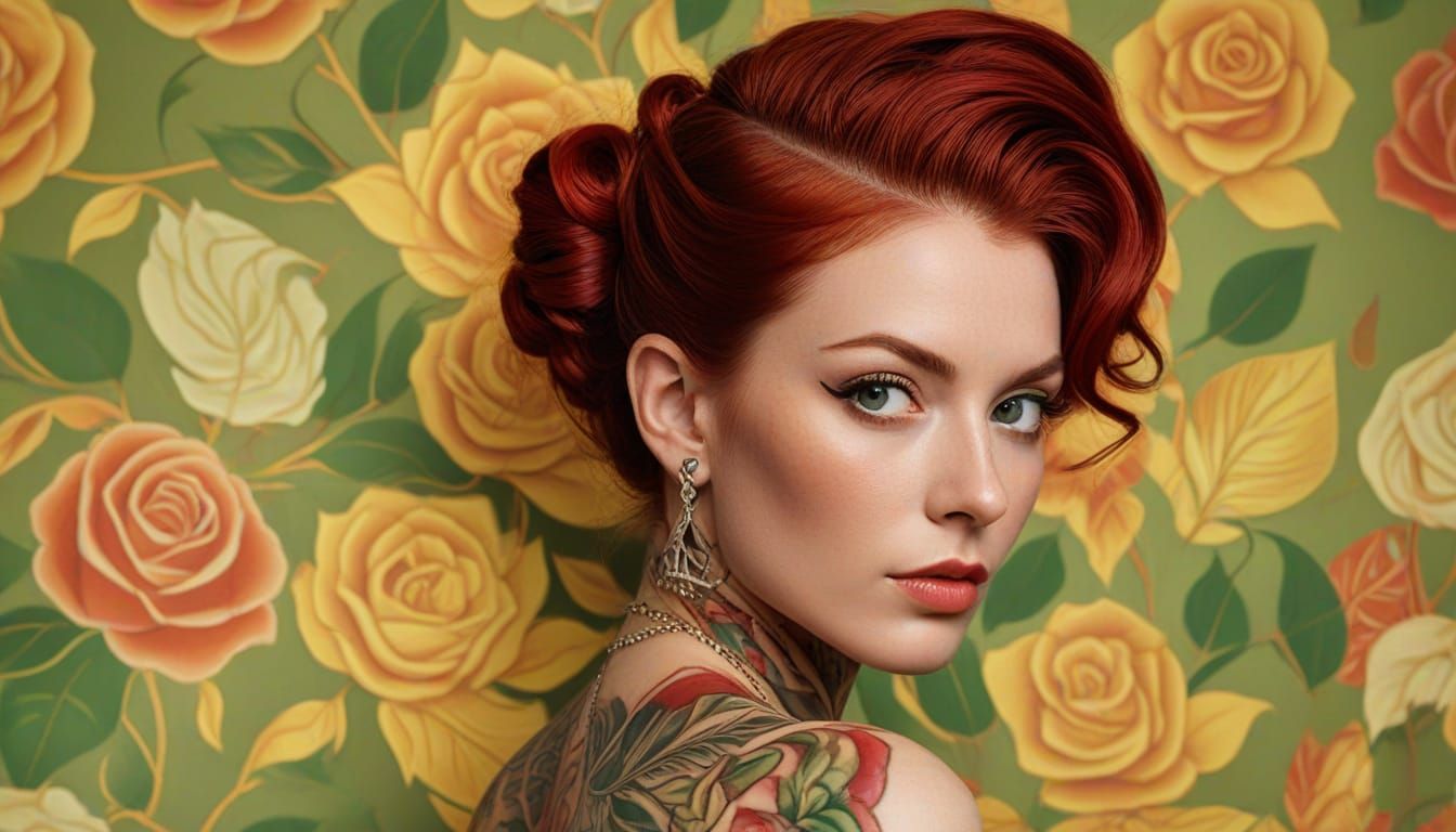 Surrealist Portrait in Fauvist Colors and Elegant Fashion