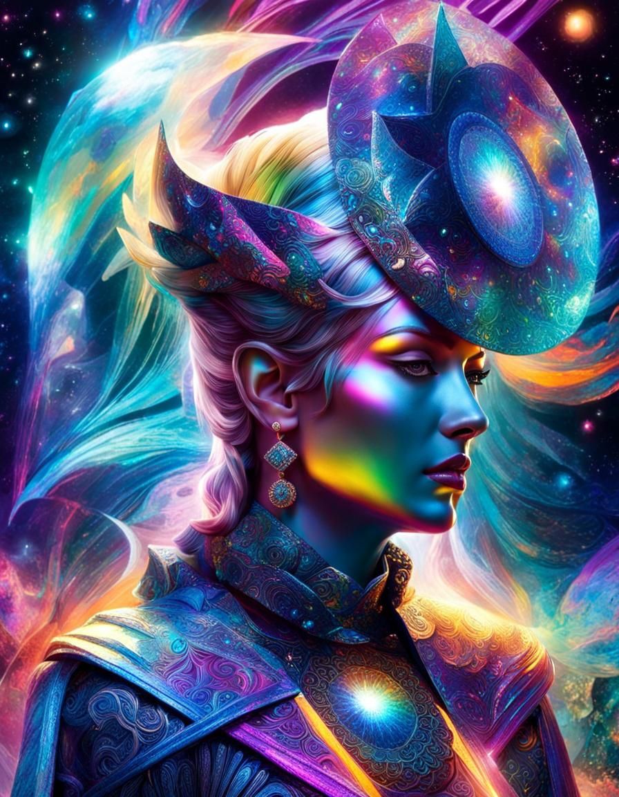 Holographic Chimera Girl in Cosmic Mixed Media