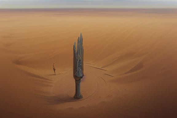 Desert Ruins: Bird's-Eye View of Fallen Giant