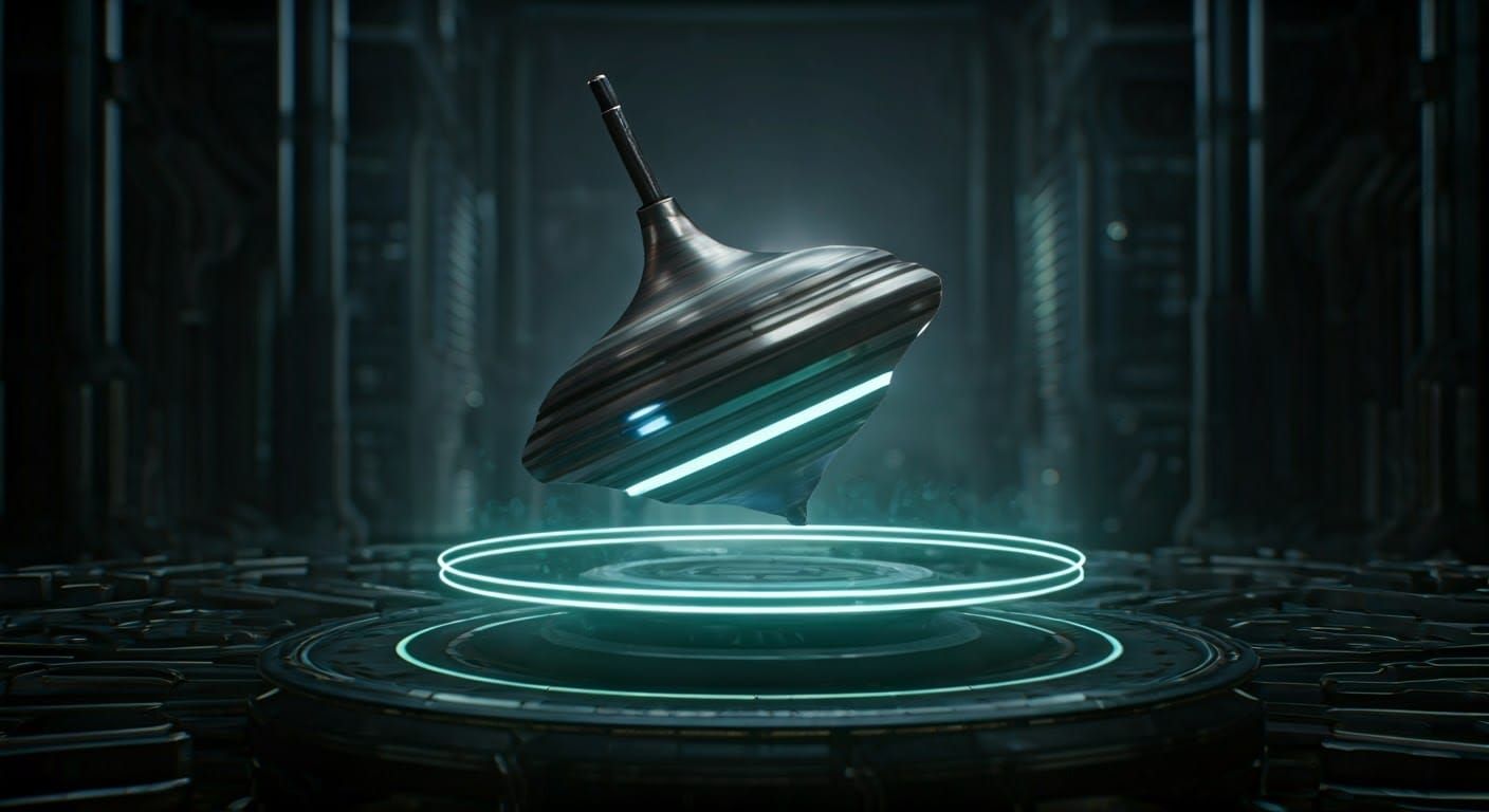 Futuristic Spinning Top Levitates in a Modern Science Lab