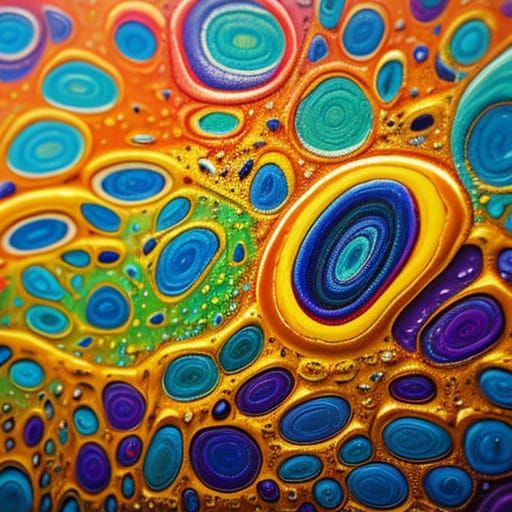 Surreal Mosaic of Melting Pixels in Oil Painting Style