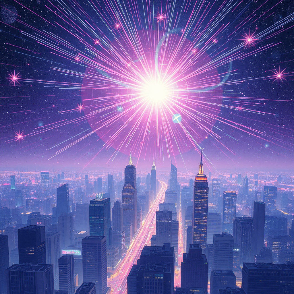 Striking Infrared Bursts Over the City