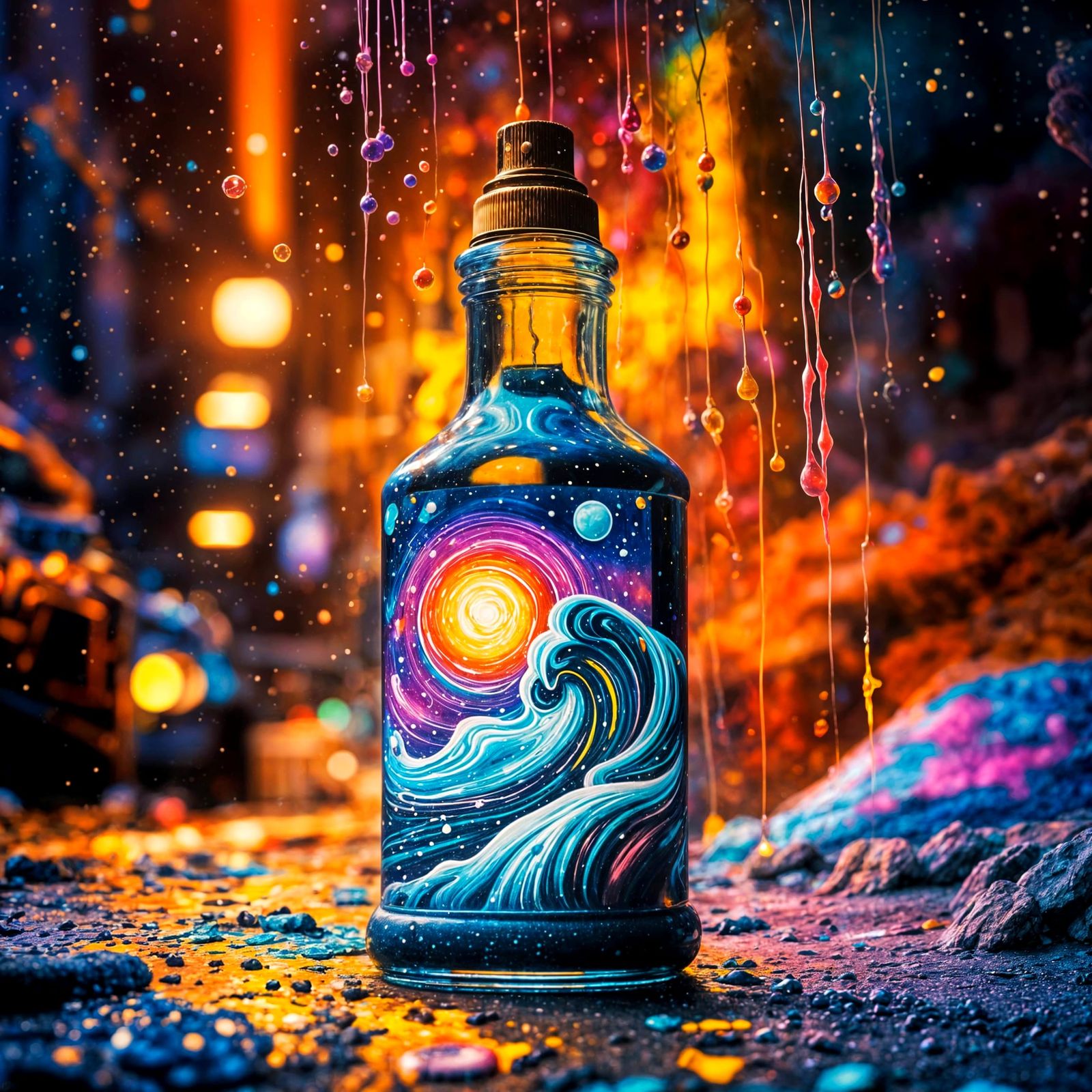 Colorful Universe in a Bottle: Graffiti Art