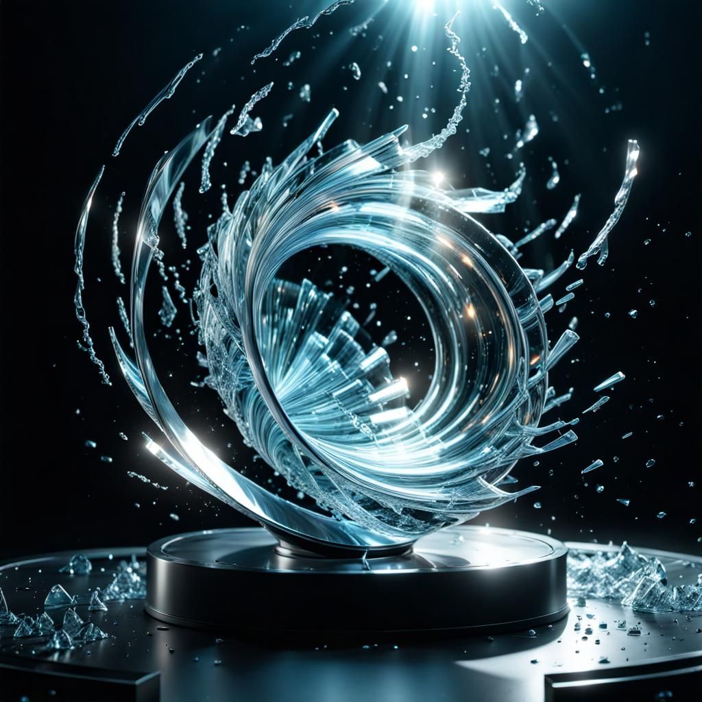 Shattering Glass Tornado: Splash Art in 8K