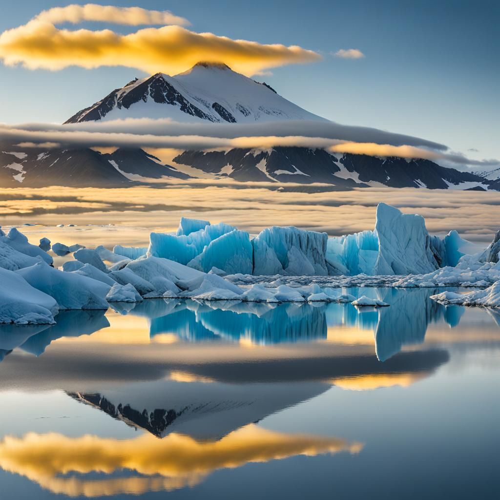 Jökulsárlón Glacial Lake at Magic Hour