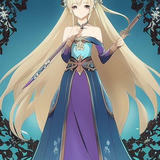 Princess Elsa in Anime Style