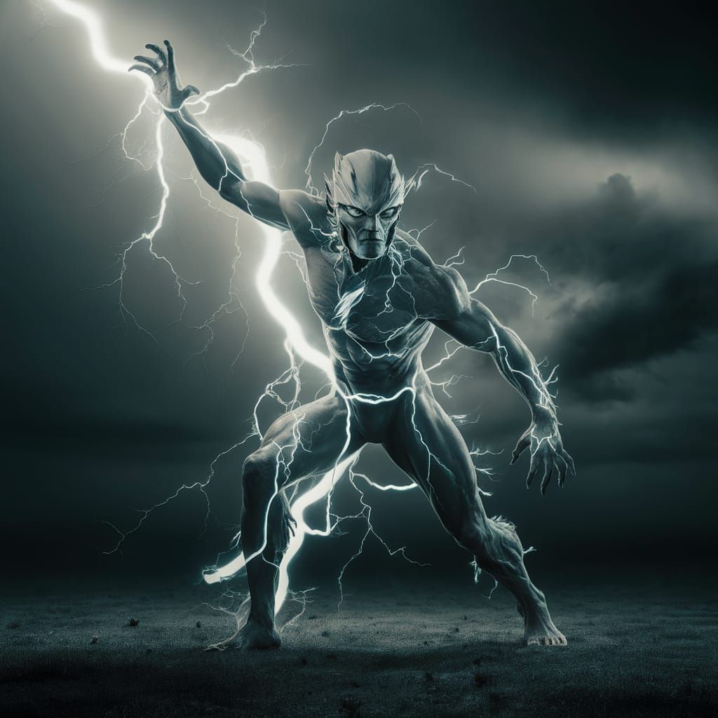 Hyperrealistic Anthropomorphic Lightning in Cinematic HDR