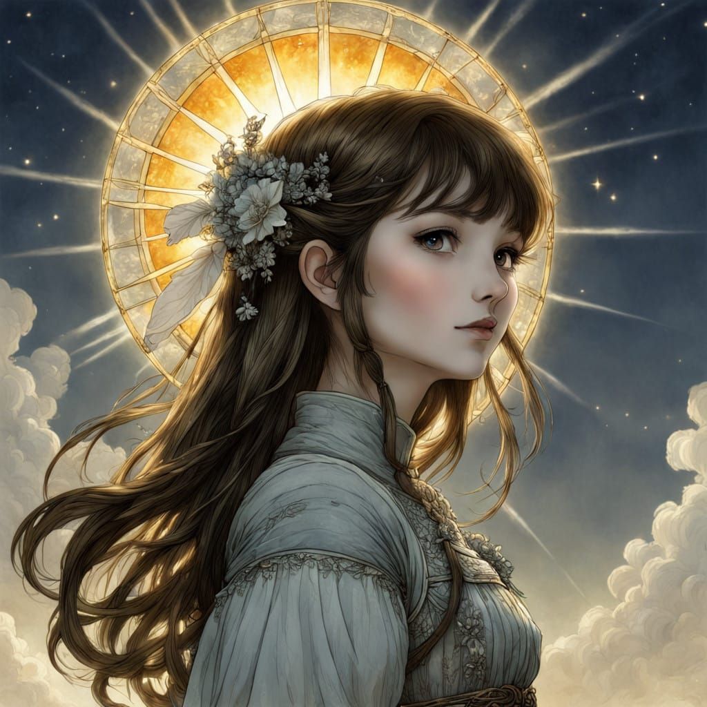 A Young Girl Radiates Innocence in a Sunbeam