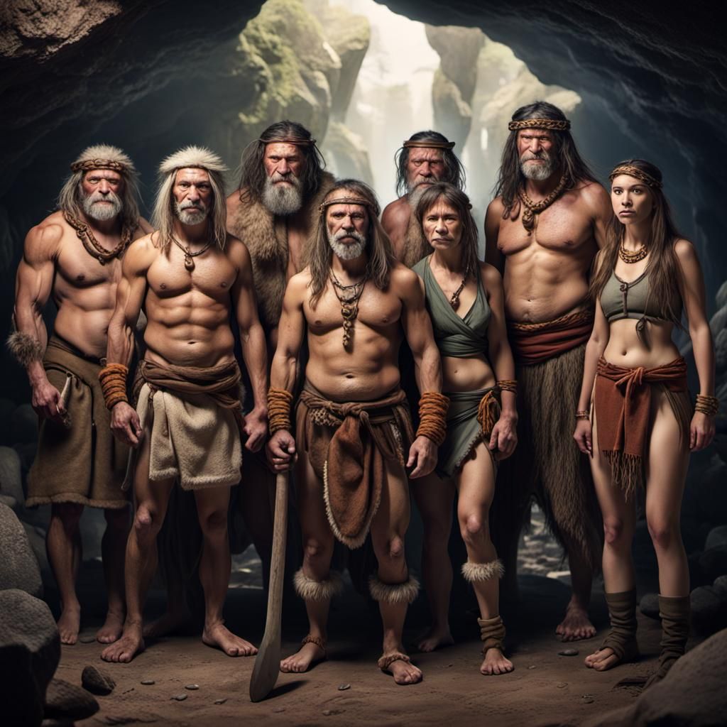 Heroic Cave Dweller Clan in Soft Natural Light