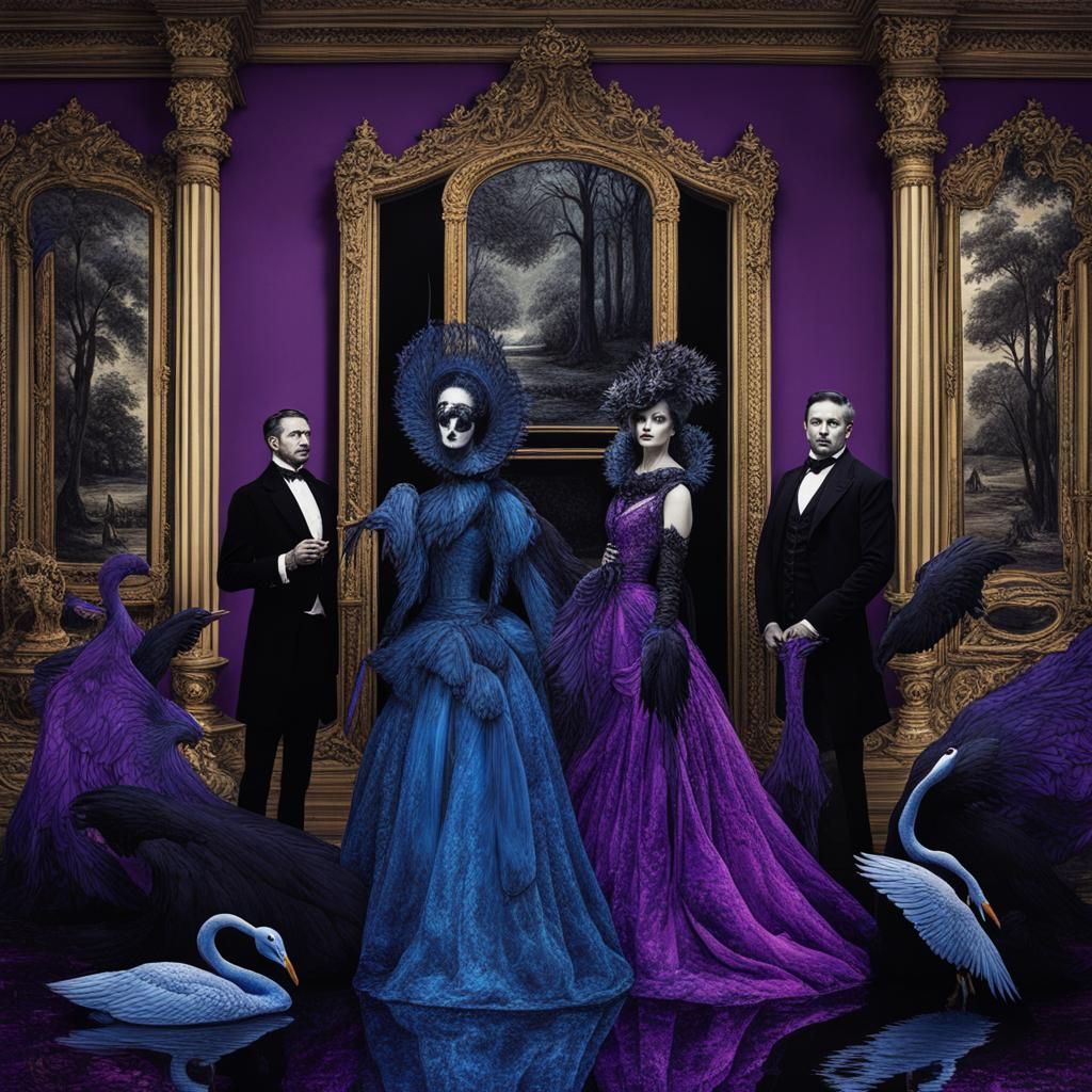 Haunted Victorian Family Portrait with Orb Ghosts