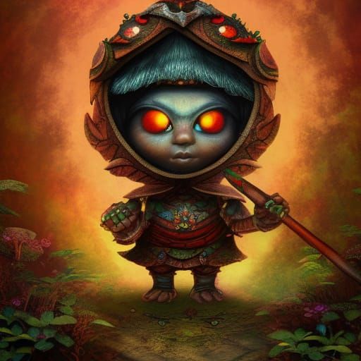 Dark Fantasy Mushroom Gnome Warrior