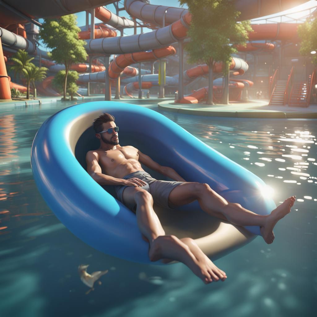Water Park Tube Rider in 3D Art Style