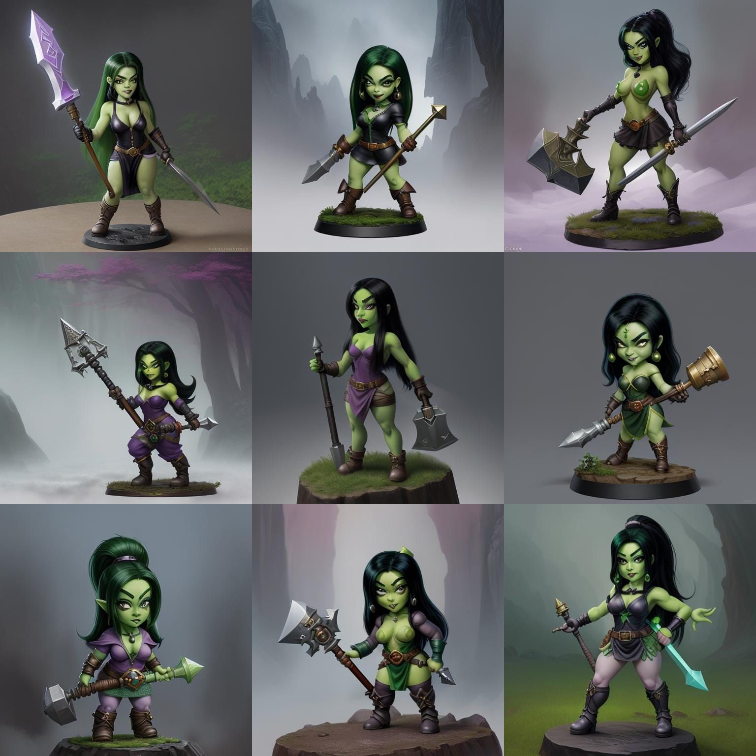 Shego as a Dwarf with War Hammer