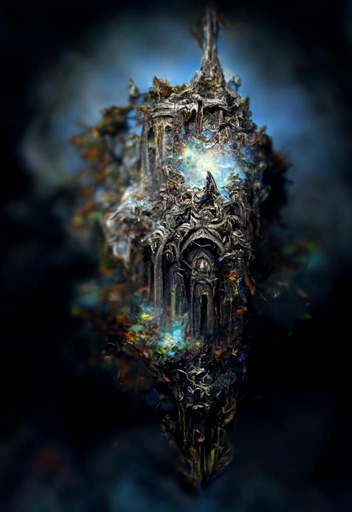Primordial Mage Tower Ruins in Art Nouveau Rococo Style