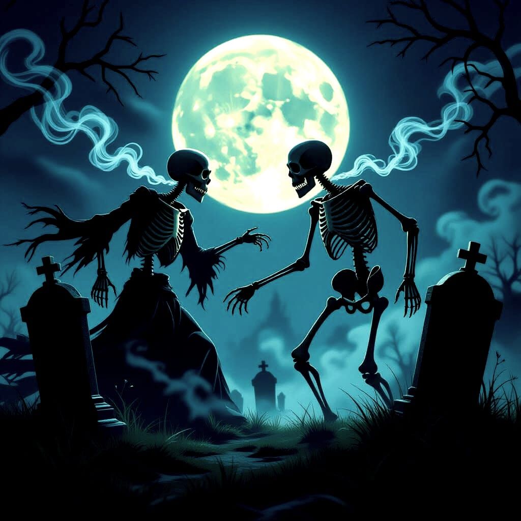 Spooky Night Fight Between Two Undead Boys
