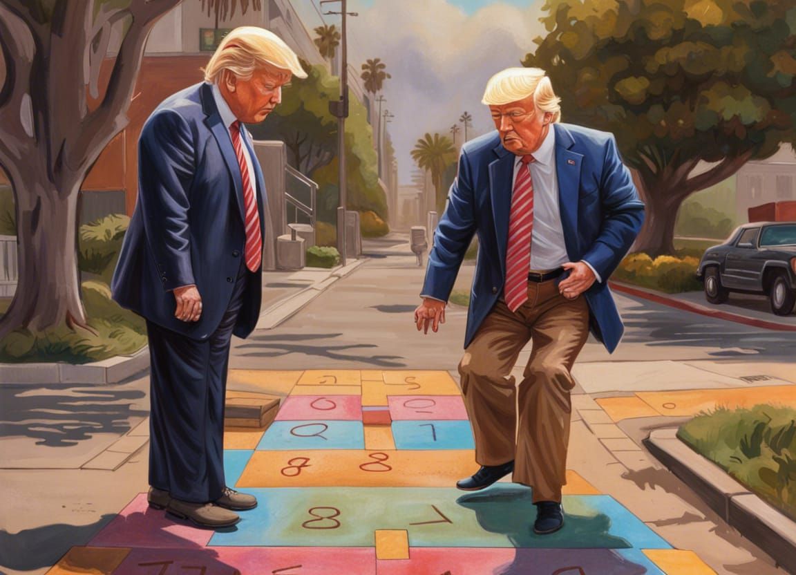 X-TREME! Hopscotch: Twumps (a.k.a. "Twin Trumps" or "There's an angry old man covered in Dorito dust playing with himsel...