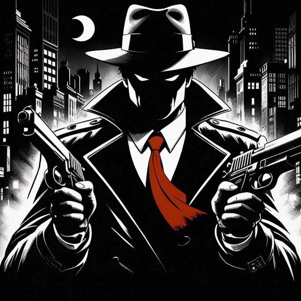 Sin City's Shadow Hero in Noir Black and White