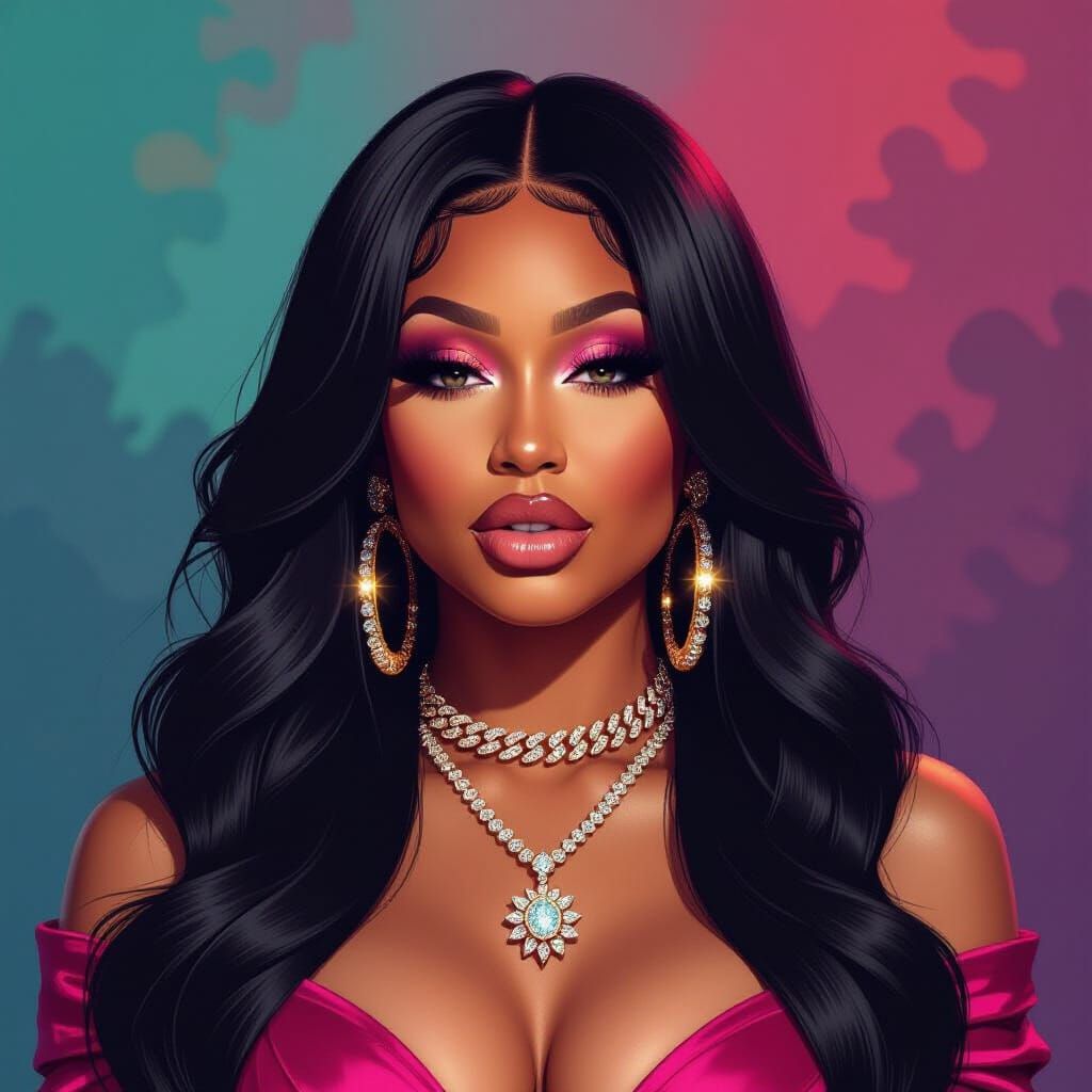Nicki Minaj Portrait: Bold Digital Painting