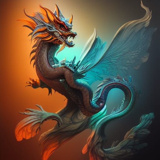 Detailed Chinese Dragon in 3D Octane Render