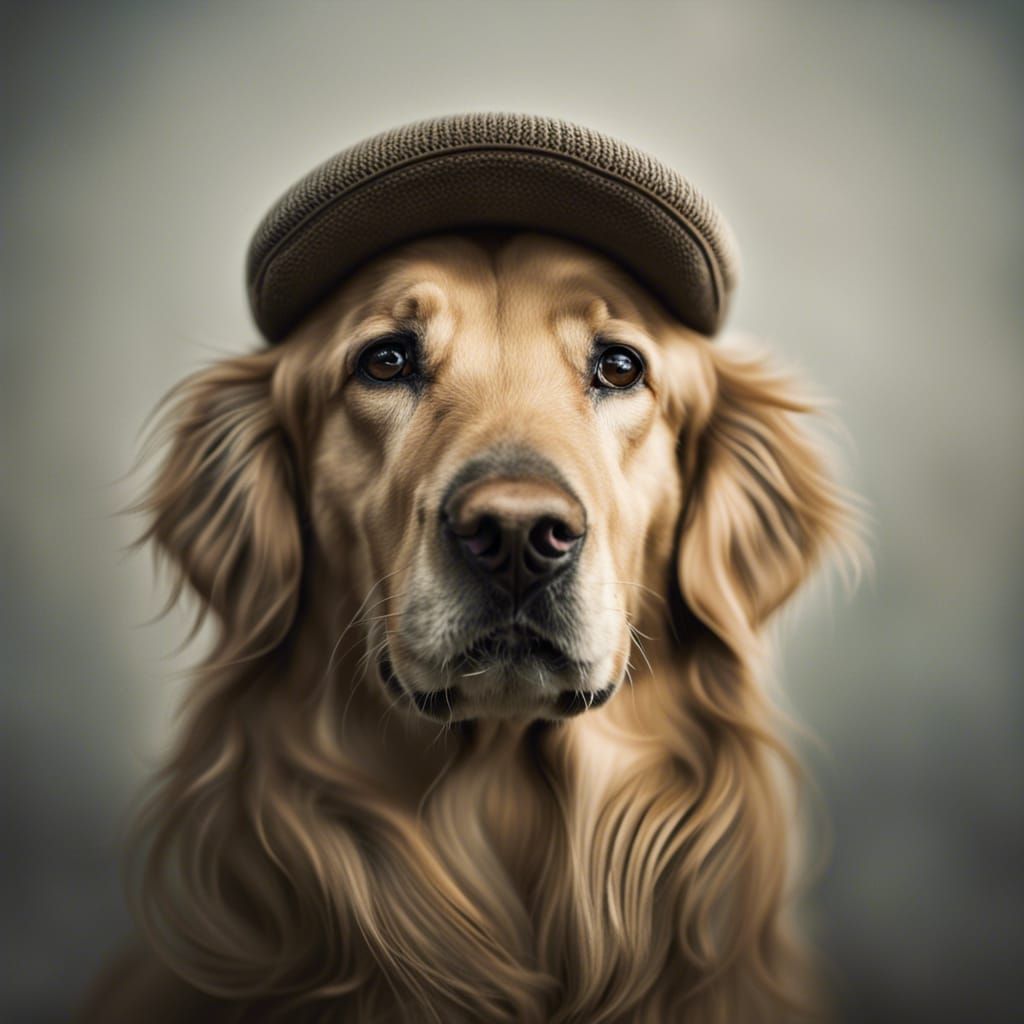 Golden Retriever Portrait in Ambient Light