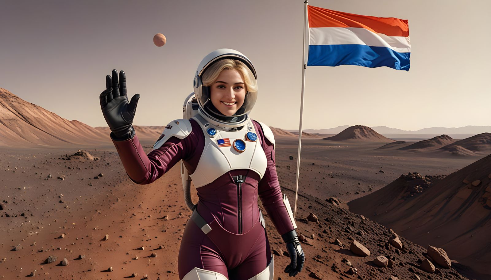 Armenian Astronaut Plants Flag on Mars in 8k