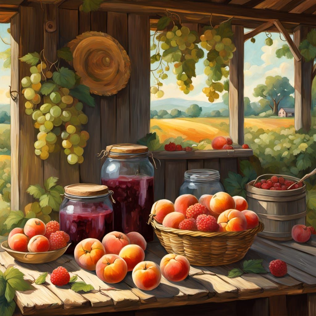 Impressionist Farmer's Stand at Dusk