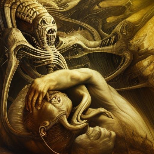 Sleeping Monster: Epic, Detailed, Colorful Horror