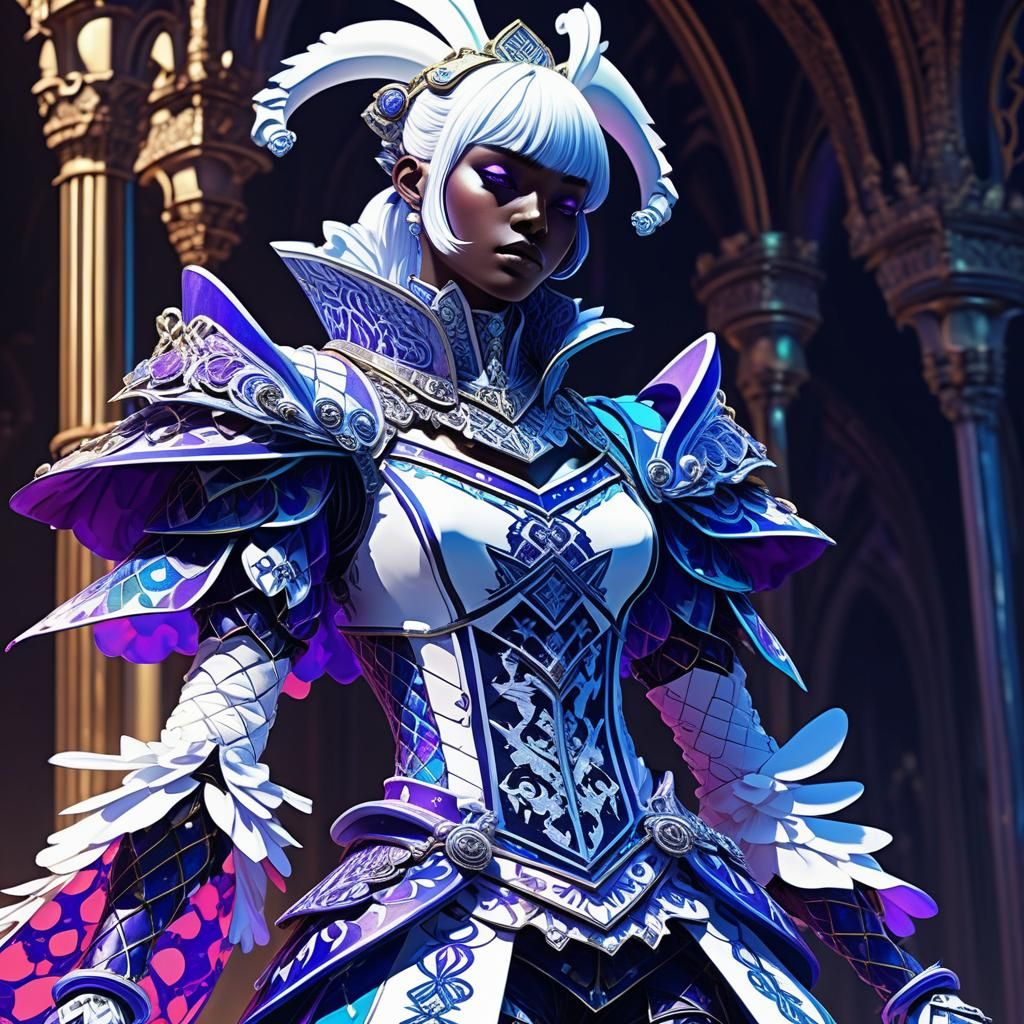 Anime-Inspired Fantasy Reaper in Vibrant Colors