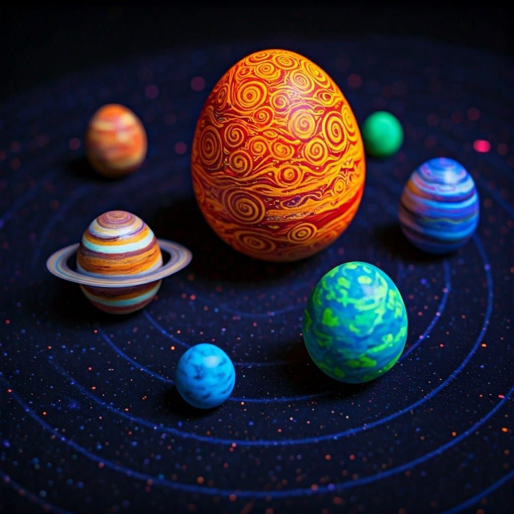 Cosmic Eggs: A Surreal Celestial Gathering
