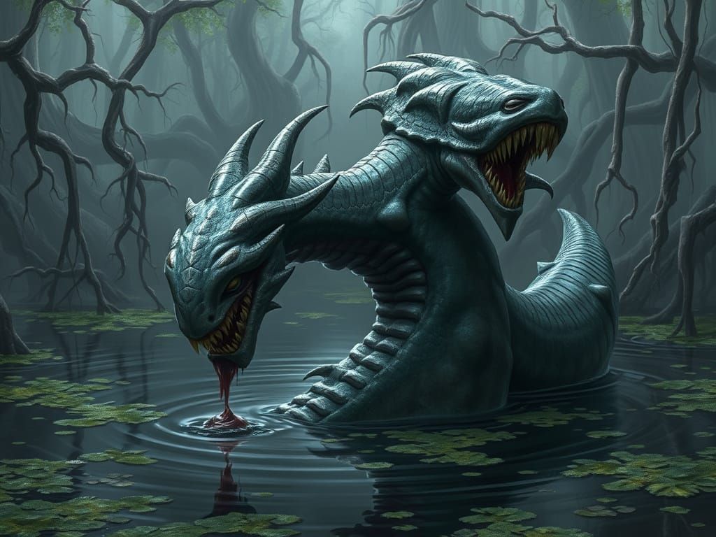 Dark Gothic Arbok Emerges from Murky Swamp