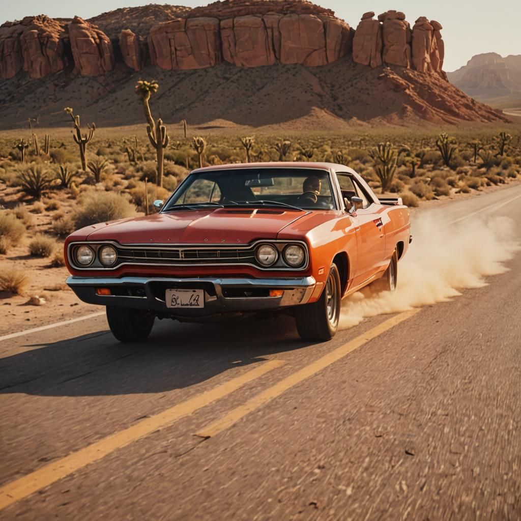 1970 roadrunner hotrod car, chrome supercharger stickingout ...