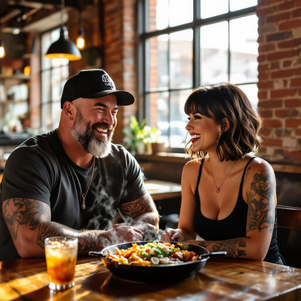 Candid Restaurant Moment in Documentary Photography Style