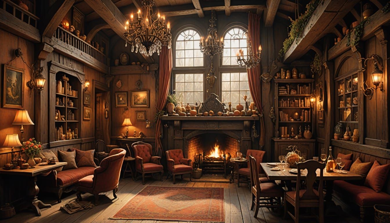 Warm Suite Room in a Whimsical Tavern