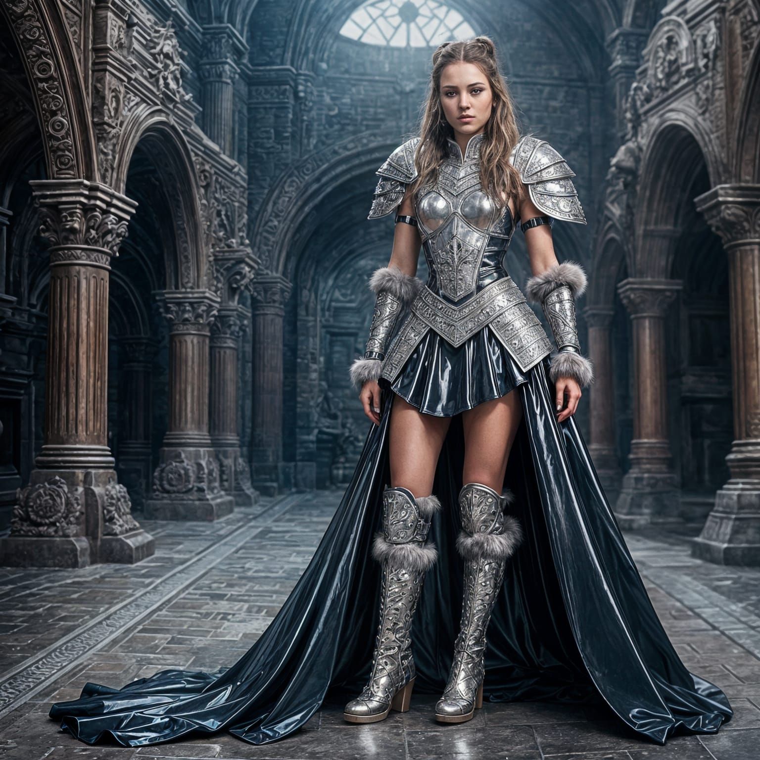 Warrior Princess in High-Gloss Latex Armor