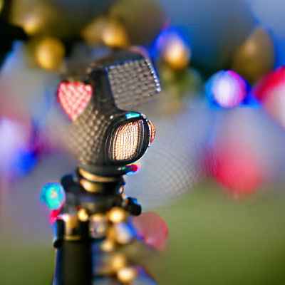 Professional Camera Equipment with Bokeh Effect