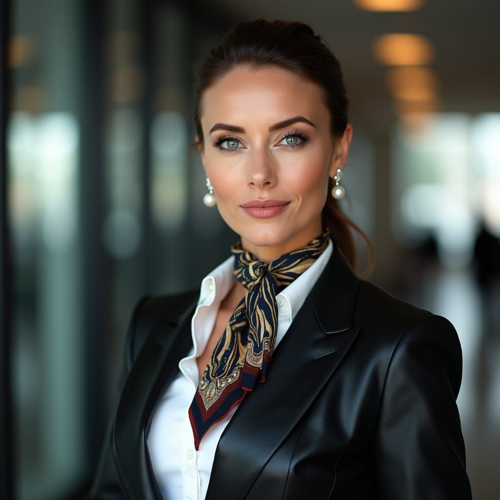 Determined Businesswoman Portrait in Modern Office