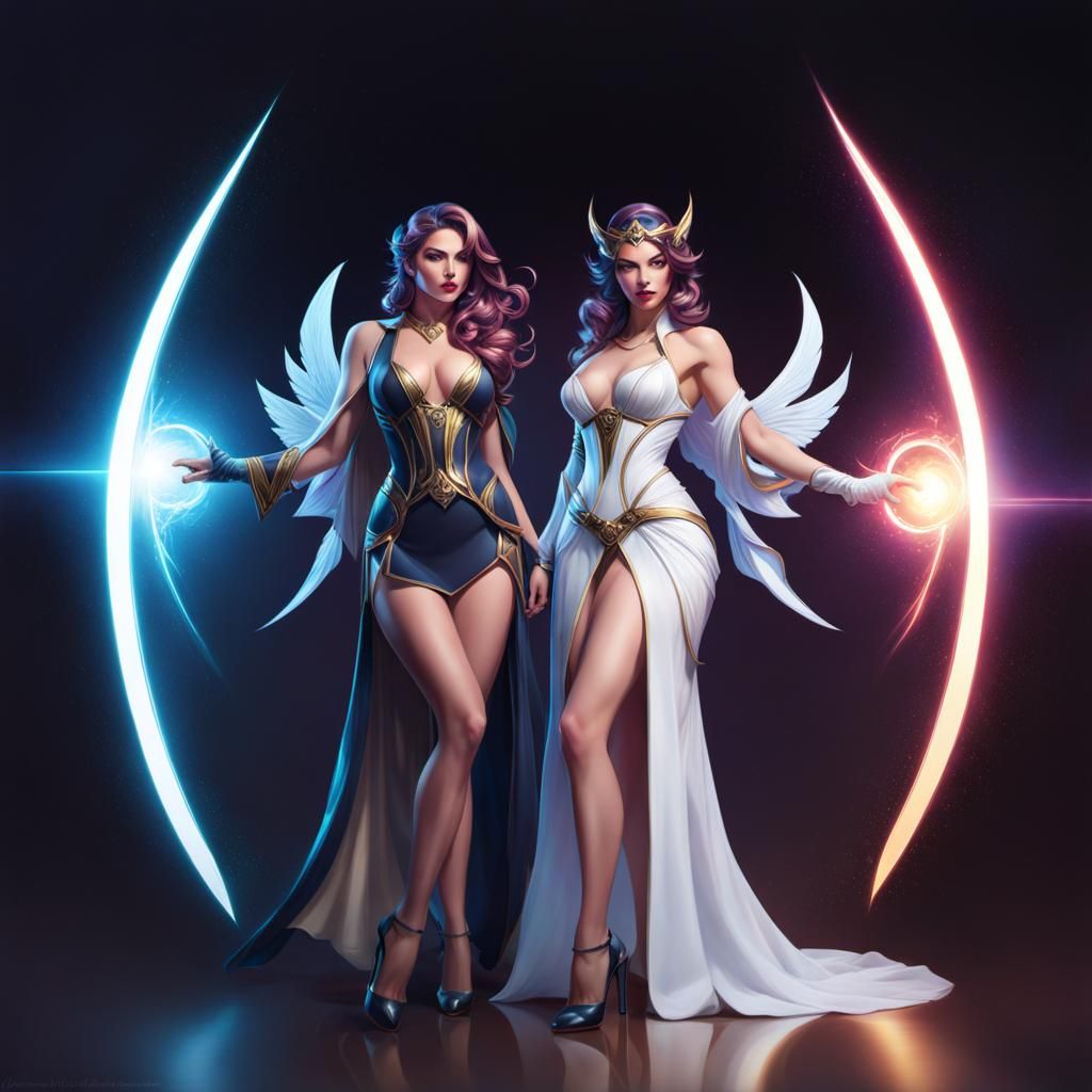 Fantasy Mage Pinup Portrait in Cosmic Style