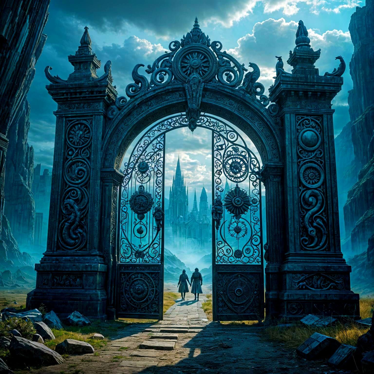 Epic Turquoise Gate of Eternity in Immersive Sci-Fi Aestheti...
