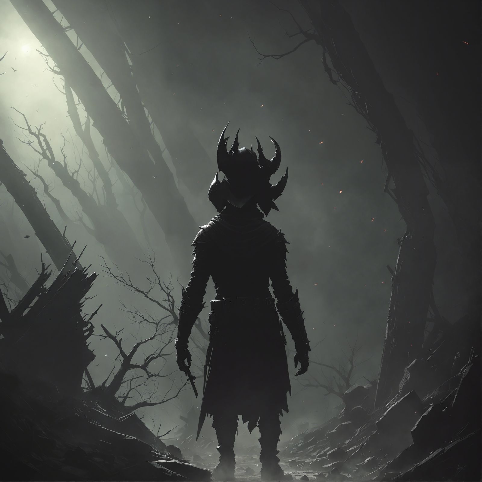 Sinister Hero Facing the Darkness