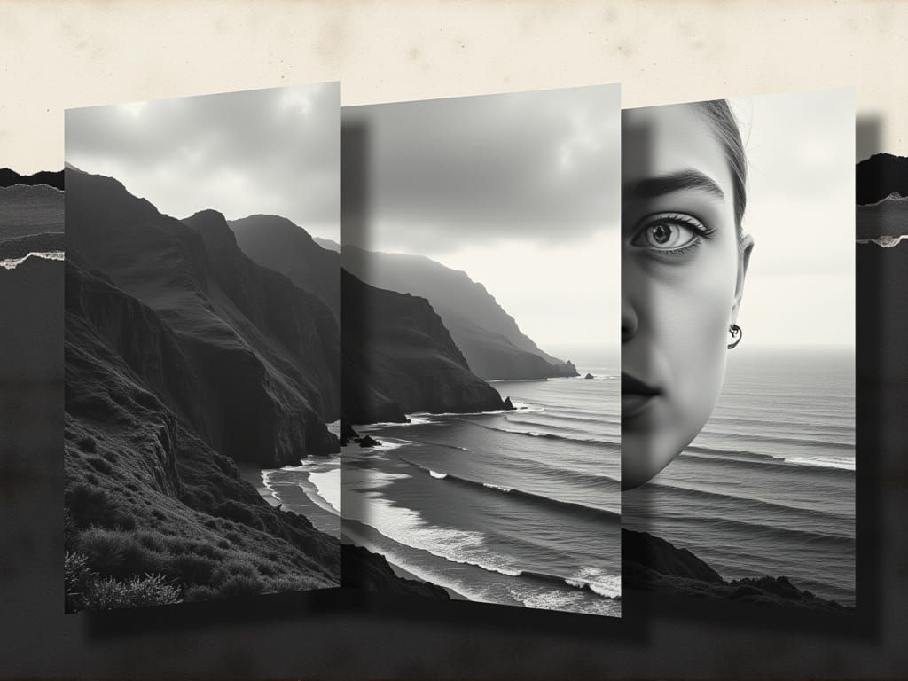 Solitary Portrait in Fragmented Coastal Landscape