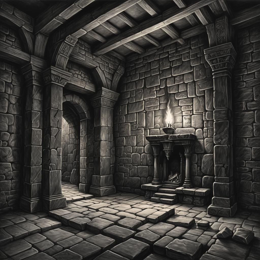 Dark Ambient Dungeon Chamber in Charcoal