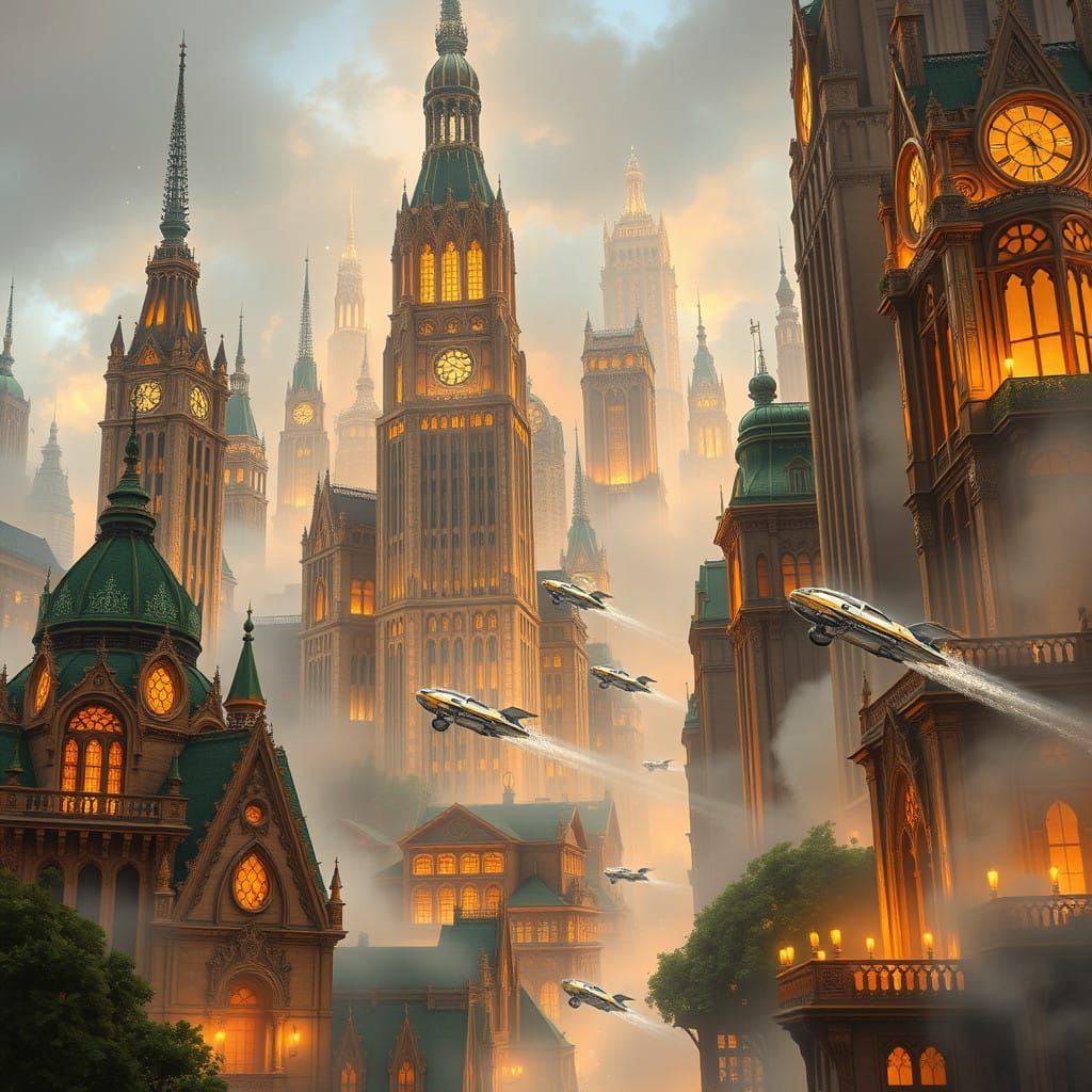 City of Dreams: Futuristic Skyscrapers and Flying Cars in Go...