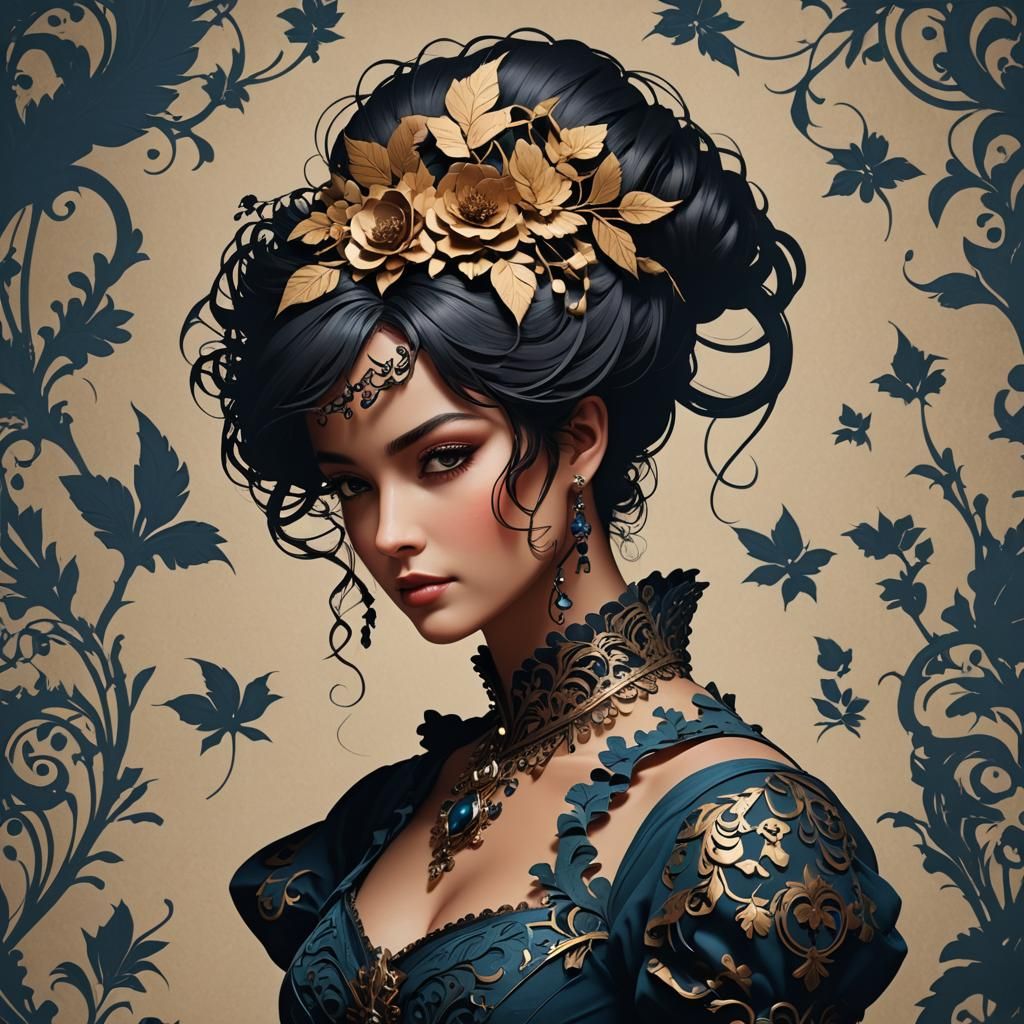 Regency Silhouette in Cut Paper Style