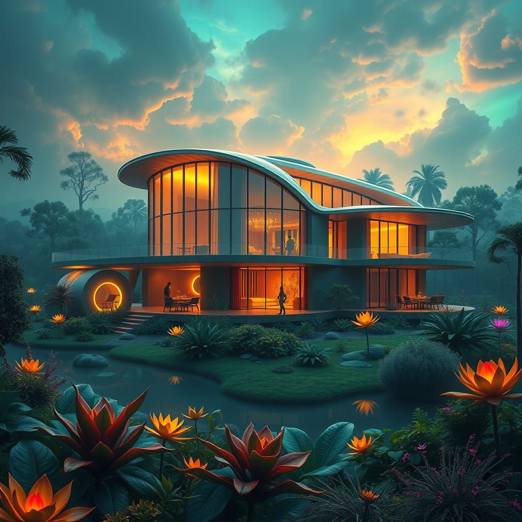 Majestic Modern House in Dreamlike Landscape